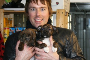 Leon with the puppies!